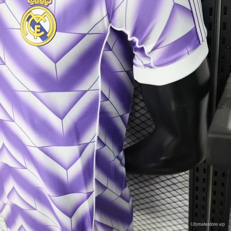 25/26 Player Version  Real Madrid Third Purple with Chevron Gradient Pattern Jersey
