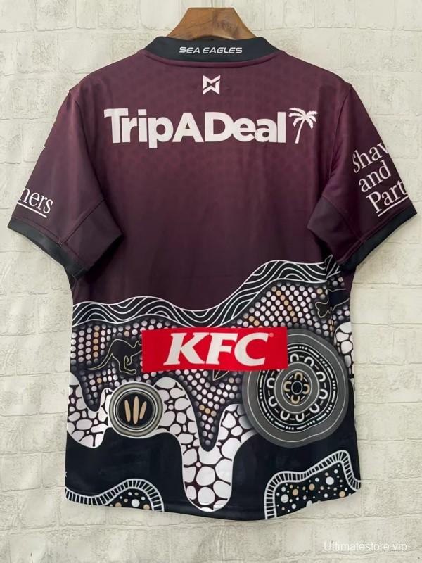 25/26 Manly Warringah Sea Eagles Maroon with Indigenous Art Jersey