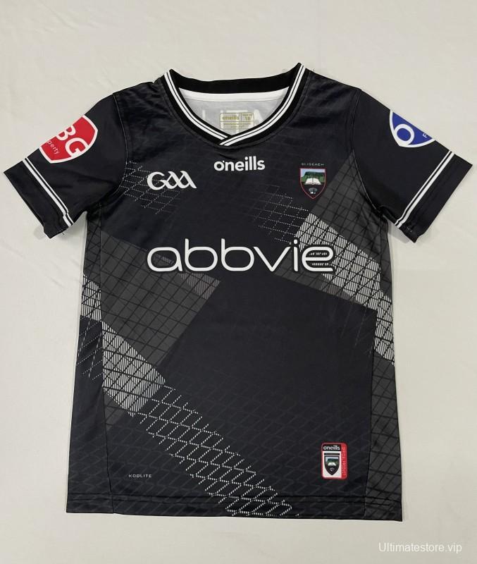 25/26 Kids Sligo GAA Black with Geometric Pattern  Jersey