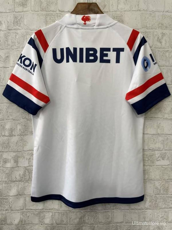 25/26 Sydney Roosters White with Navy and Red Chevron Jersey
