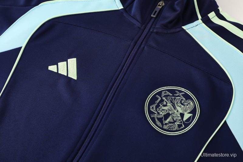 25/26 Ajax Amsterdam Navy Blue Full zipper Jacket Tracksuit+ long pants