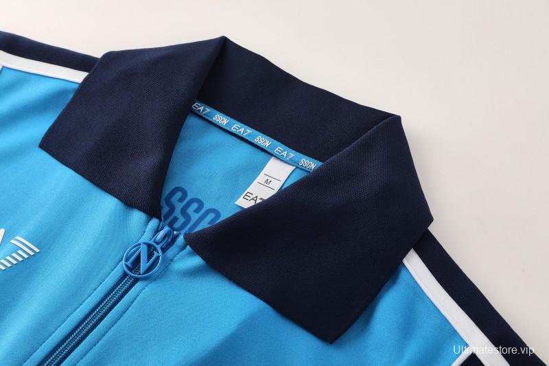 25/26 SSC Napoli Sky Blue Full zipper Jacket Tracksuit+ long pants