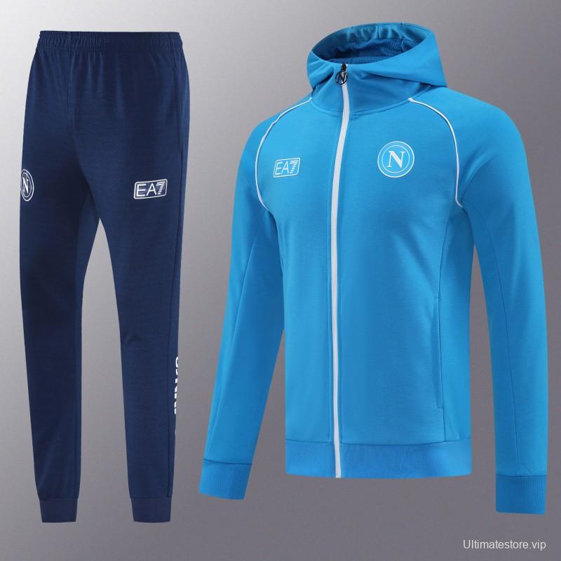 25/26  Napoli Sky Blue  Full zipper Jacket Tracksuit+ long pants