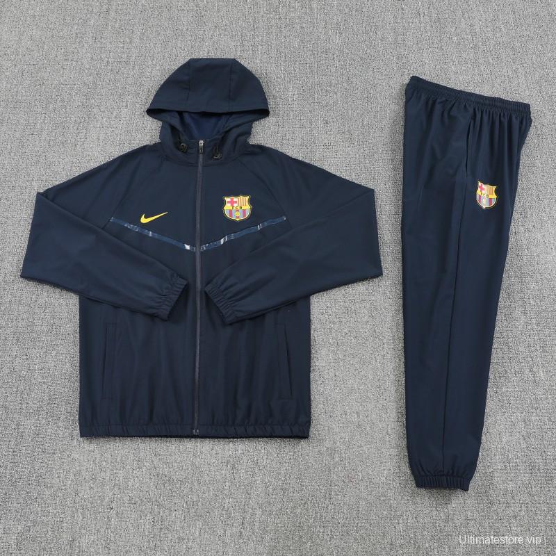 25/26 Barcelona Royal Navy Blue Full zipper Jacket Tracksuit+ long pants