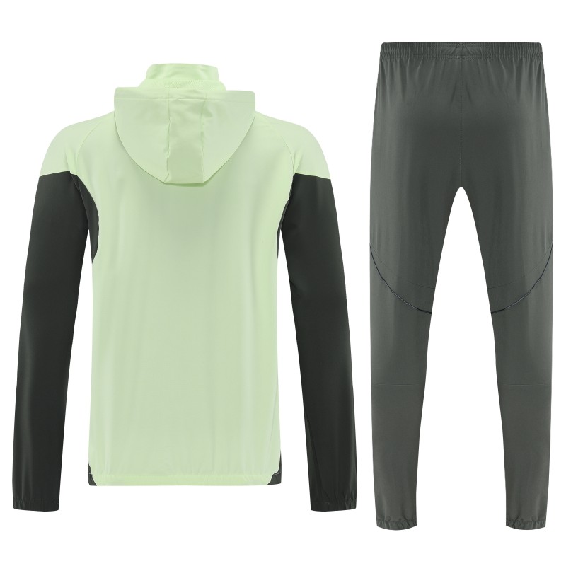 26/27 Adidas Neon Green Full Zipper Hooded Jacket Tracksuit + Long Pants