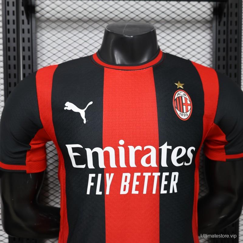 Player Version 26/27 AC Milan Red & Black Vertical Stripe Home Jersey
