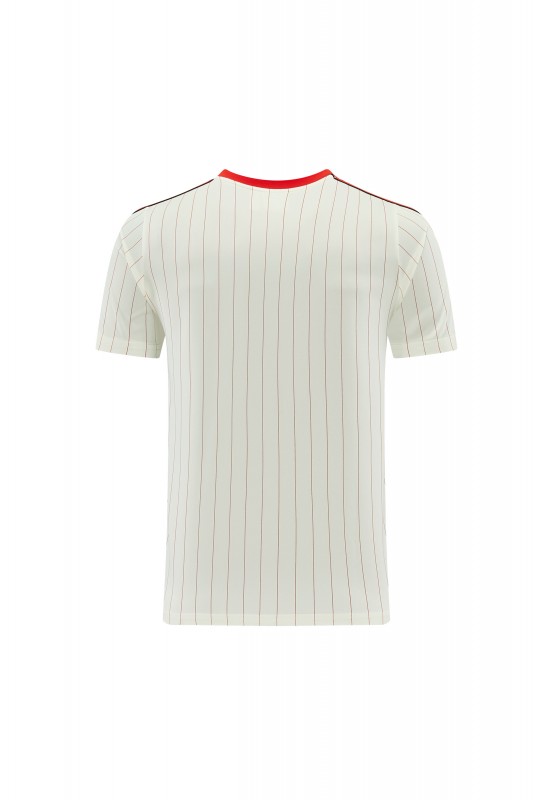 26/27 Benfica × Adidas Originals Off-White Pinstripe Short Sleeve+Soccer Shorts