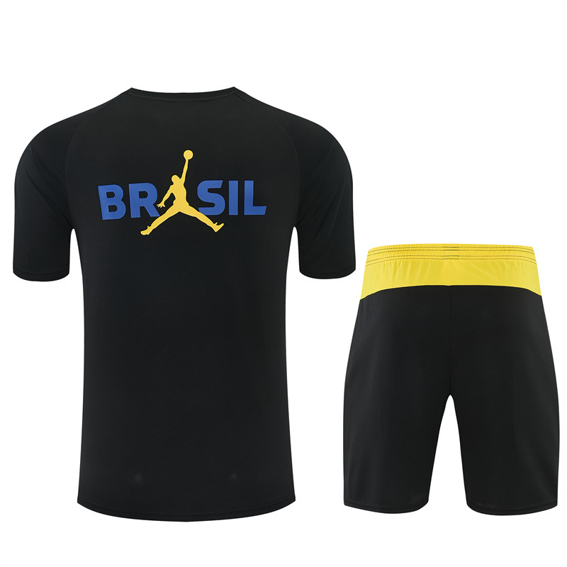 2026 Brazil Black & Yellow Short Sleeve+Soccer Shorts