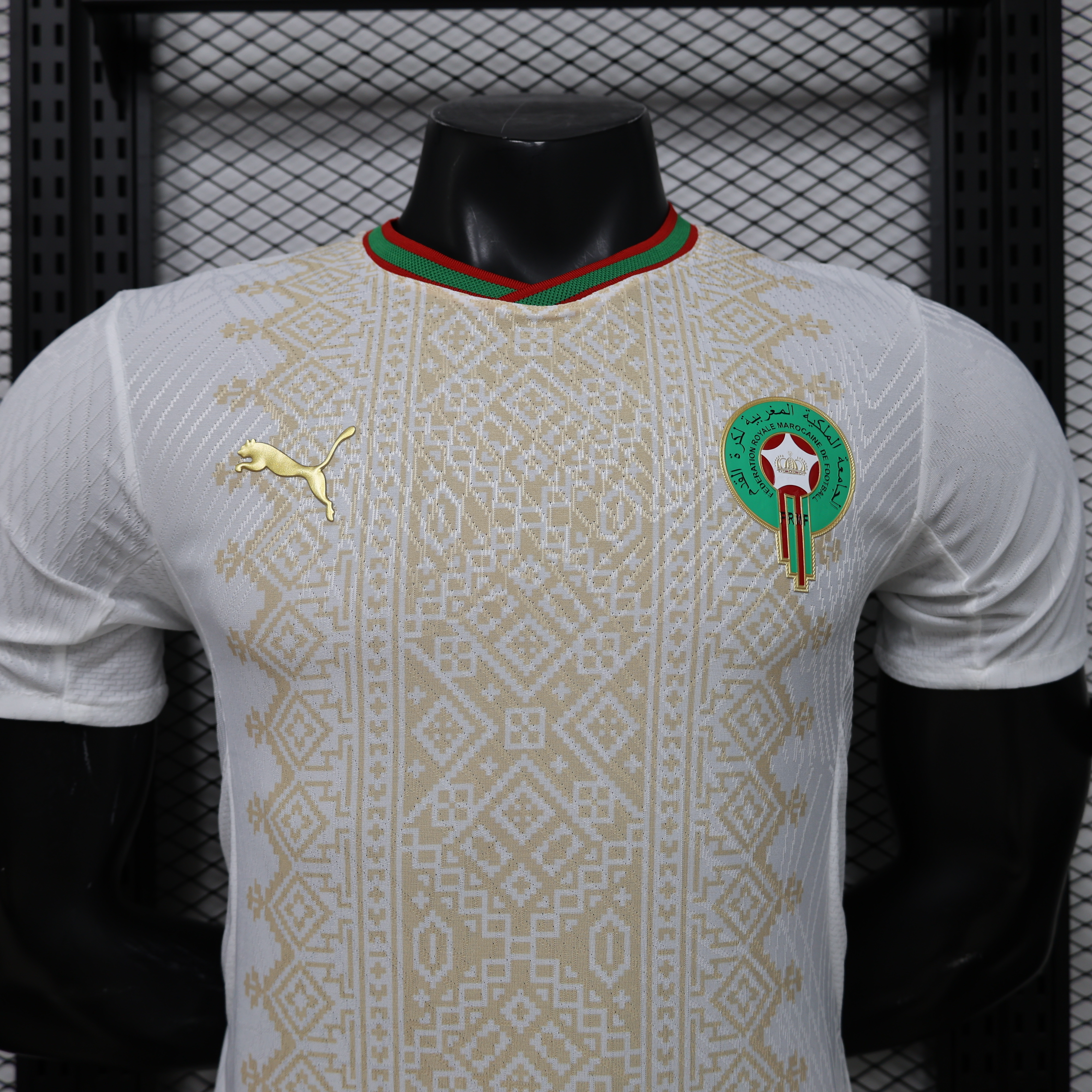 Player Version 26/27  Morocco  Away  White & Gold Amazigh Pattern Jersey
