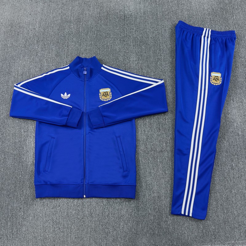 26/27 Argentina Colorful Blue Full Zipper Jacket + Long Pants