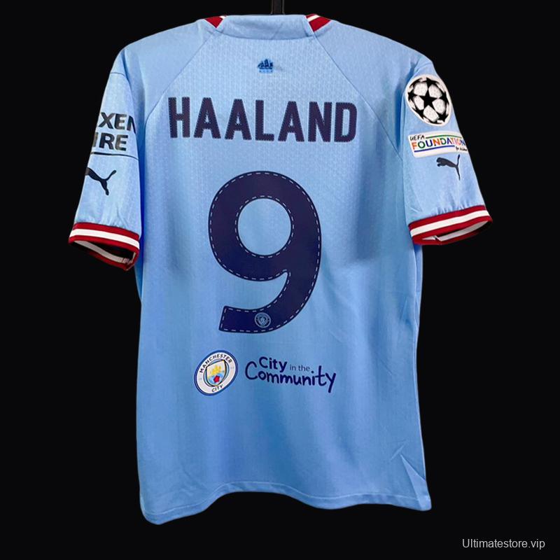 22/23 Manchester City Home Haaland Chamipion Final Jersey