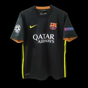 Retro 13/14 Barcelona Third Black Jersey With UCL Patches