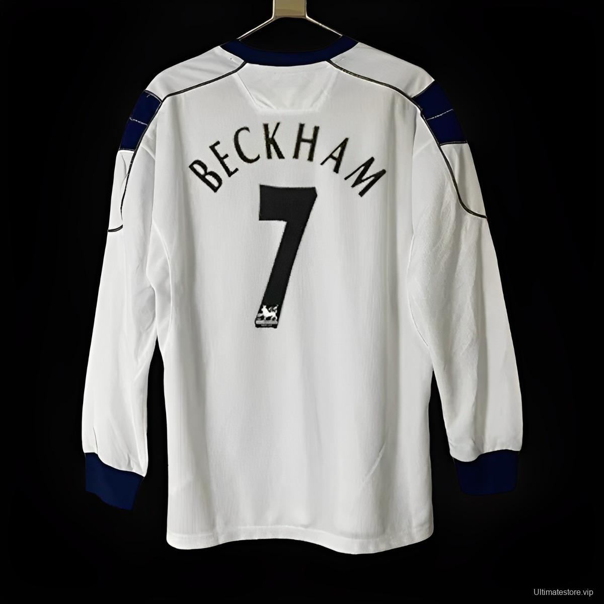 Retro 00/01 Manchester United Away Long Sleeve White Jersey
