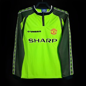 Retro 98/99 Manchester United Goalkeeper Green Long Sleeve Jeresy