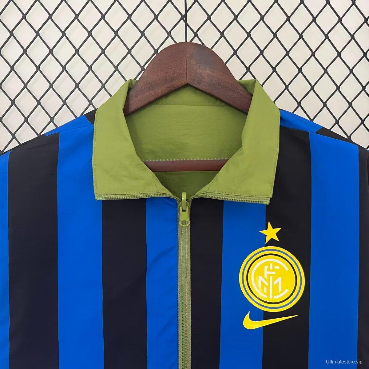 24/25 Inter Milan Green/Black Blue Reversible Windbreaker