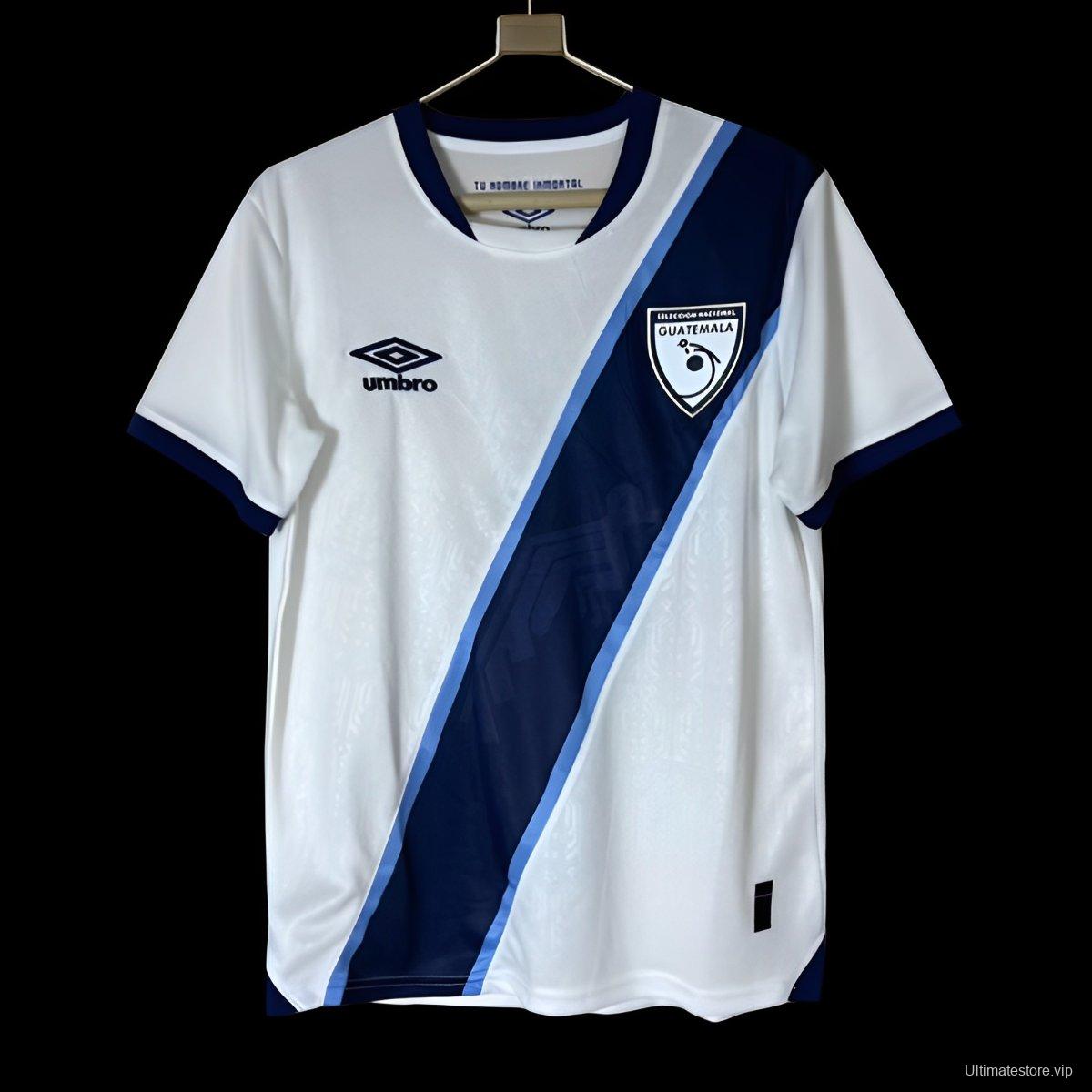2025 Guatemala White with Navy Blue Diagonal Stripe Jersey