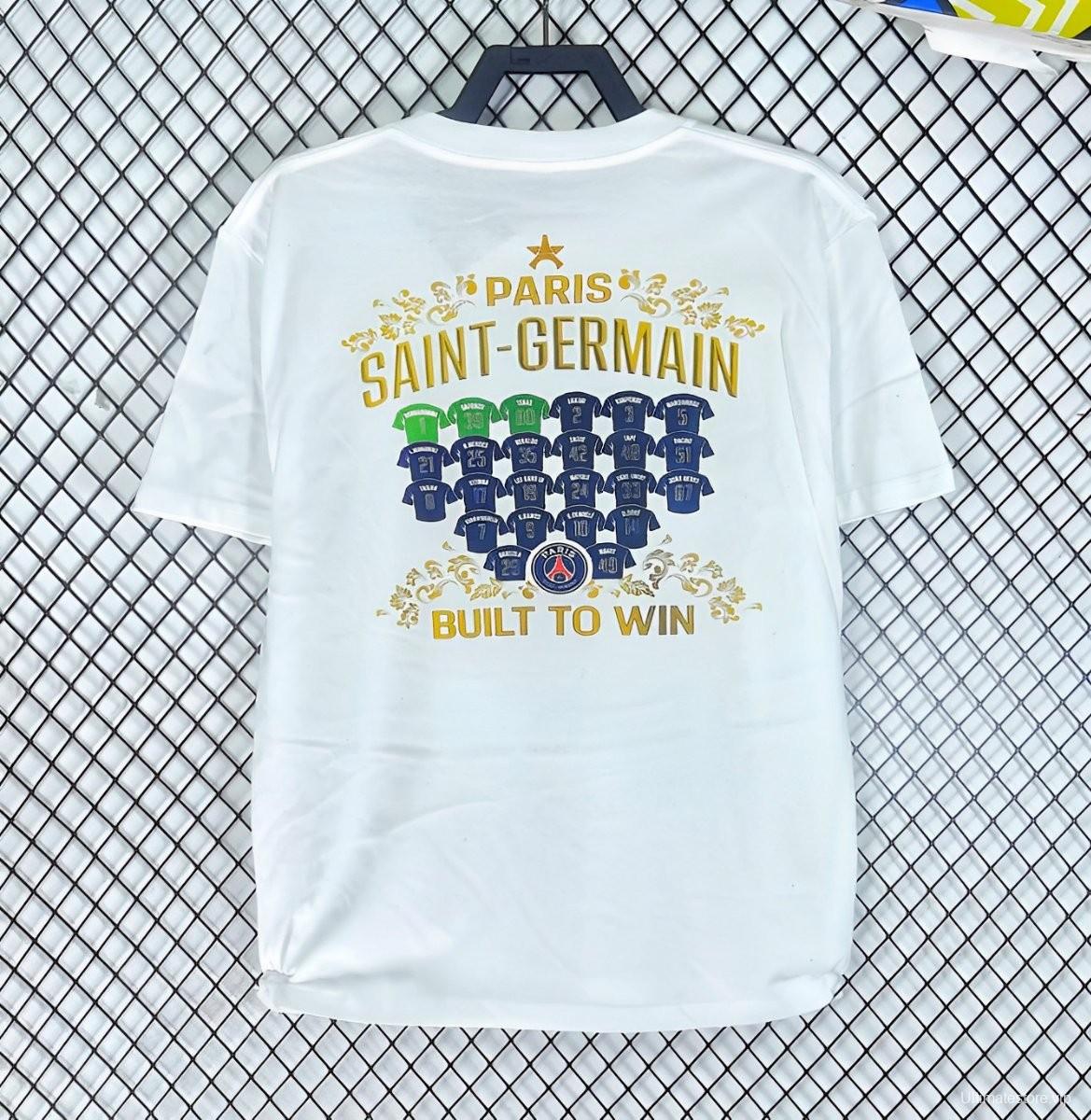25/26 PSG Built To Win Champion White T-Shirt