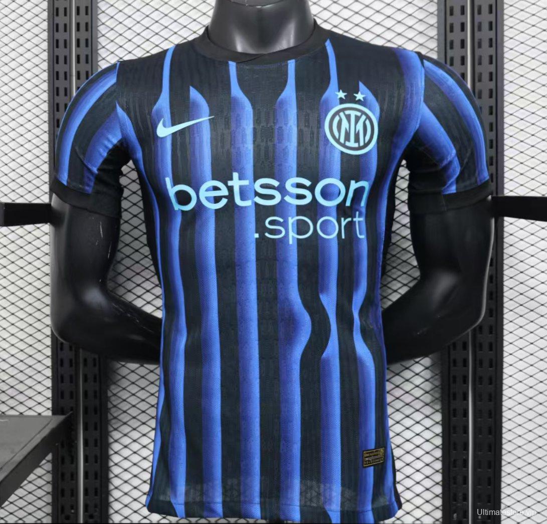 Player Version 25/26 Inter Milan Home Jersey Without Sponsor