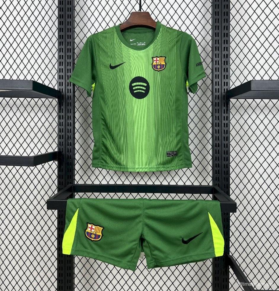 2025/26 Kids Barcelona Goalkeeper Green Kit