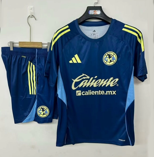 25/26 Club America Pre-Match Training Jersey Uniform Royal Blue+ Shorts