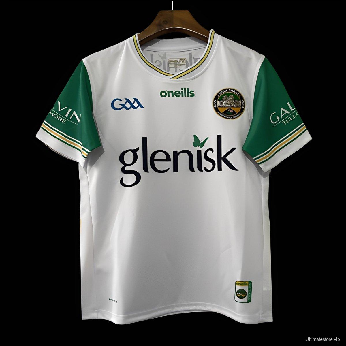 25/26 Offaly GAA White with Green Trim Away Jersey