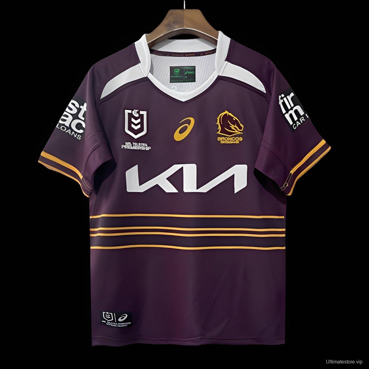 25/26 Brisbane Broncos Maroon with Gold Stripes Jersey