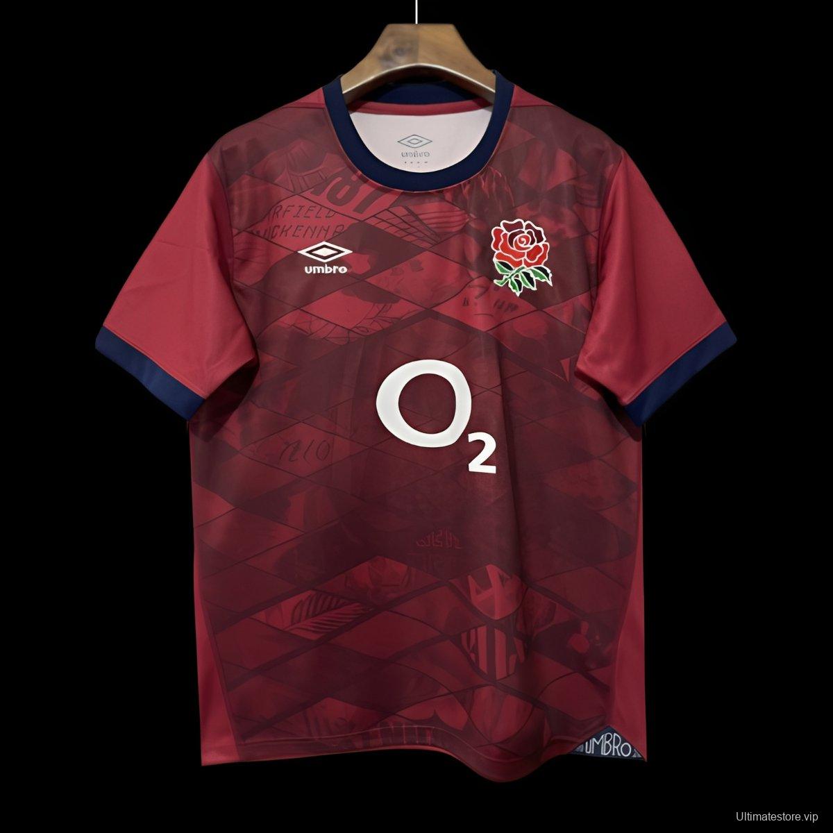 2026 England Burgundy with Geometric Pattern and Heritage Graphics Jersey