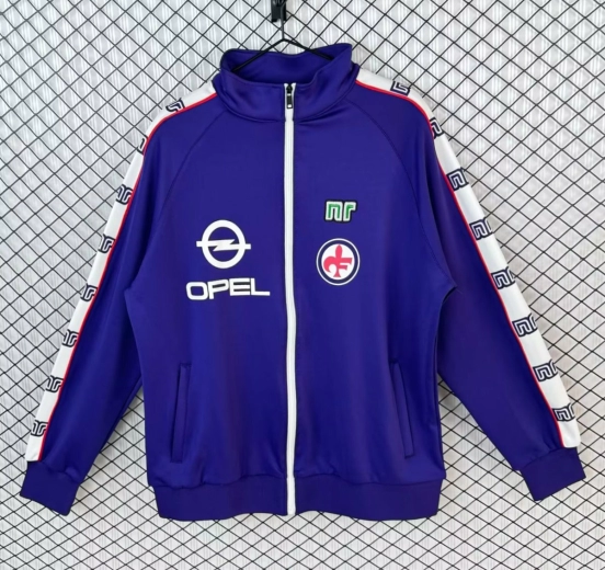 Retro 85/86 Fiorentina Home Purple Full Zipper Windbreaker