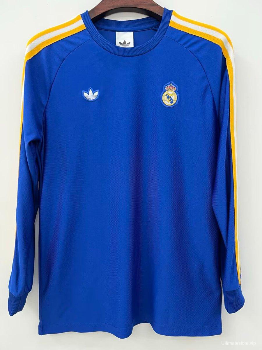 25/26 Real Madrid Originals Blue Crew Long Sleeve Sweat
