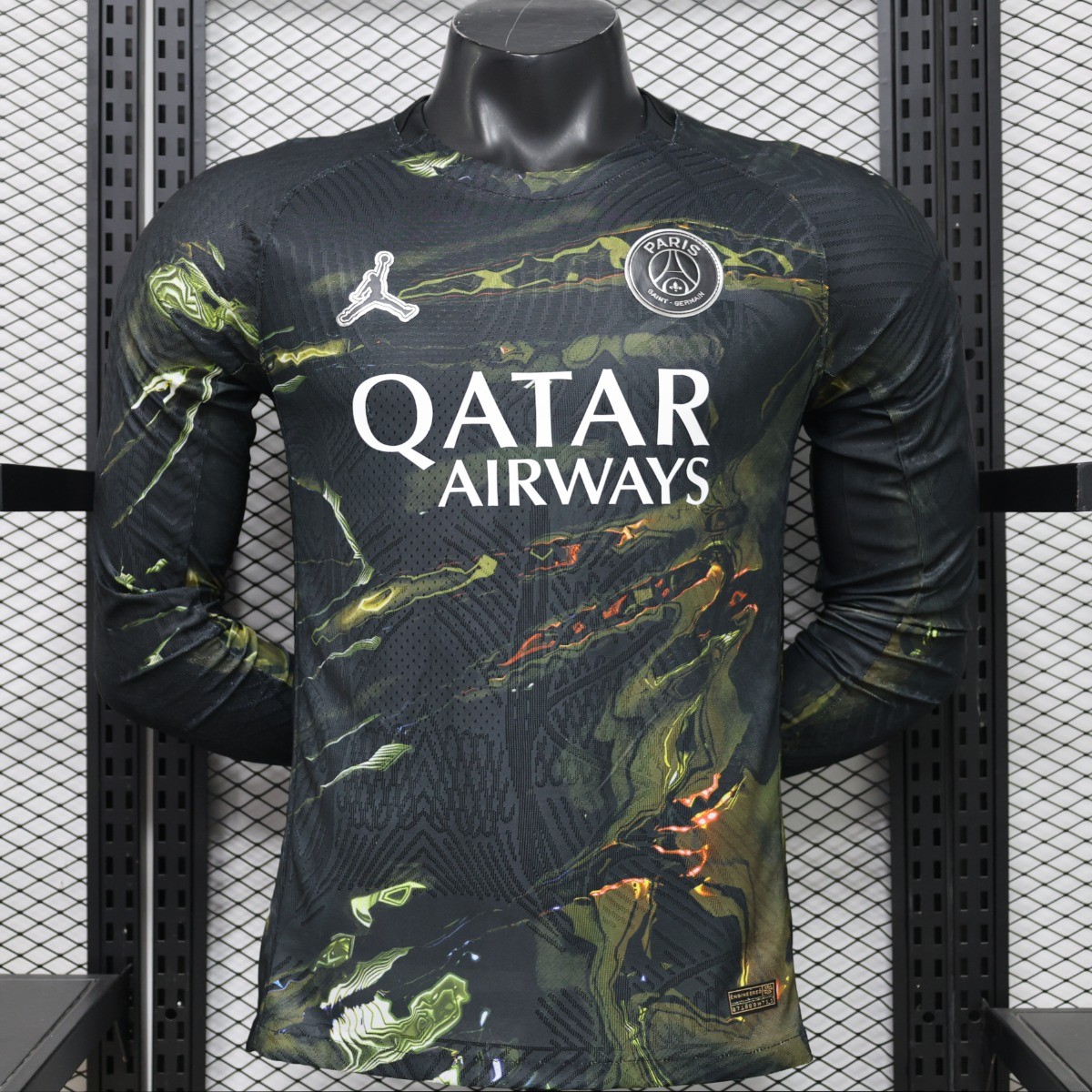 Player Version 26/27 Paris Saint-Germain Fourth Black & Gold/Green Lava Print Long Sleeve Special Edition Jersey