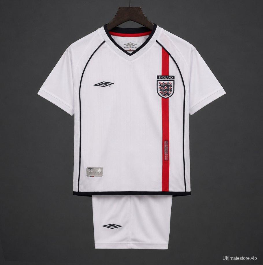 Retro Kids 2002 England Home Jersey
