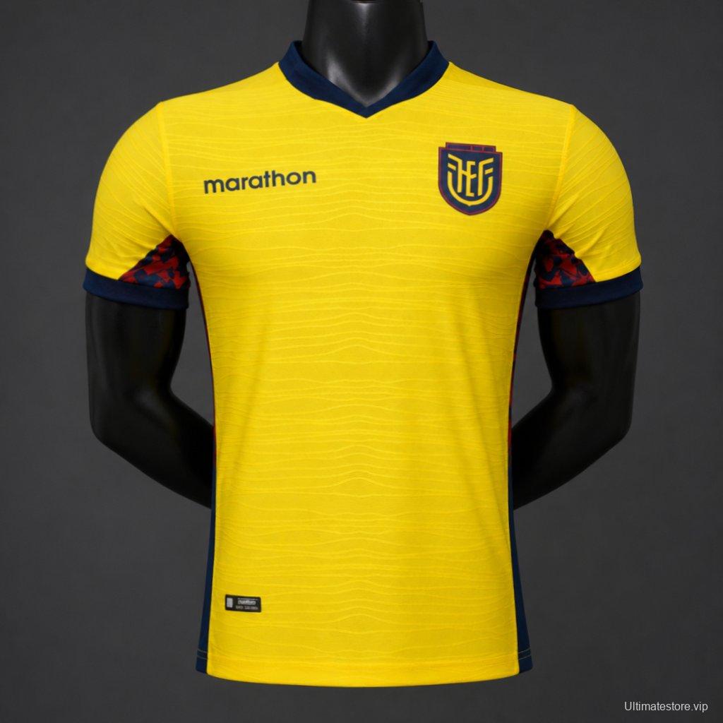 Player Version 2026 Ecuador Yellow with Tonal Wave  Home Jersey