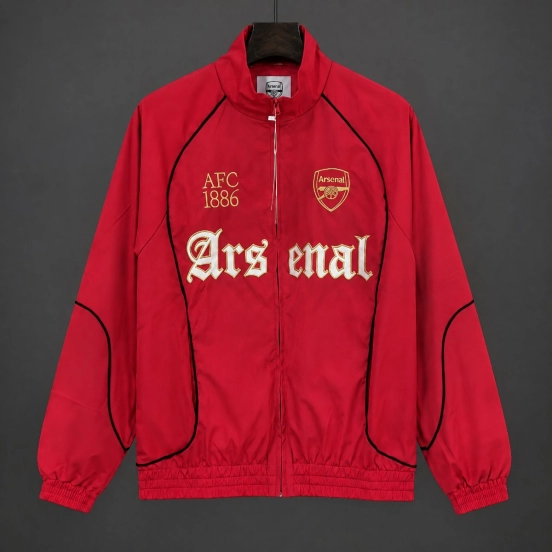 26/27 Arsenal Red Full Zipper Windbreaker