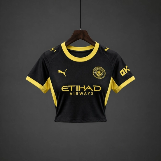 26/27 Manchester City Away Black Women Crop Jersey
