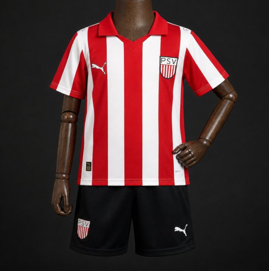 26/27 Kids PSV Eindhoven Coen Dillen  Red Stripes Jersey