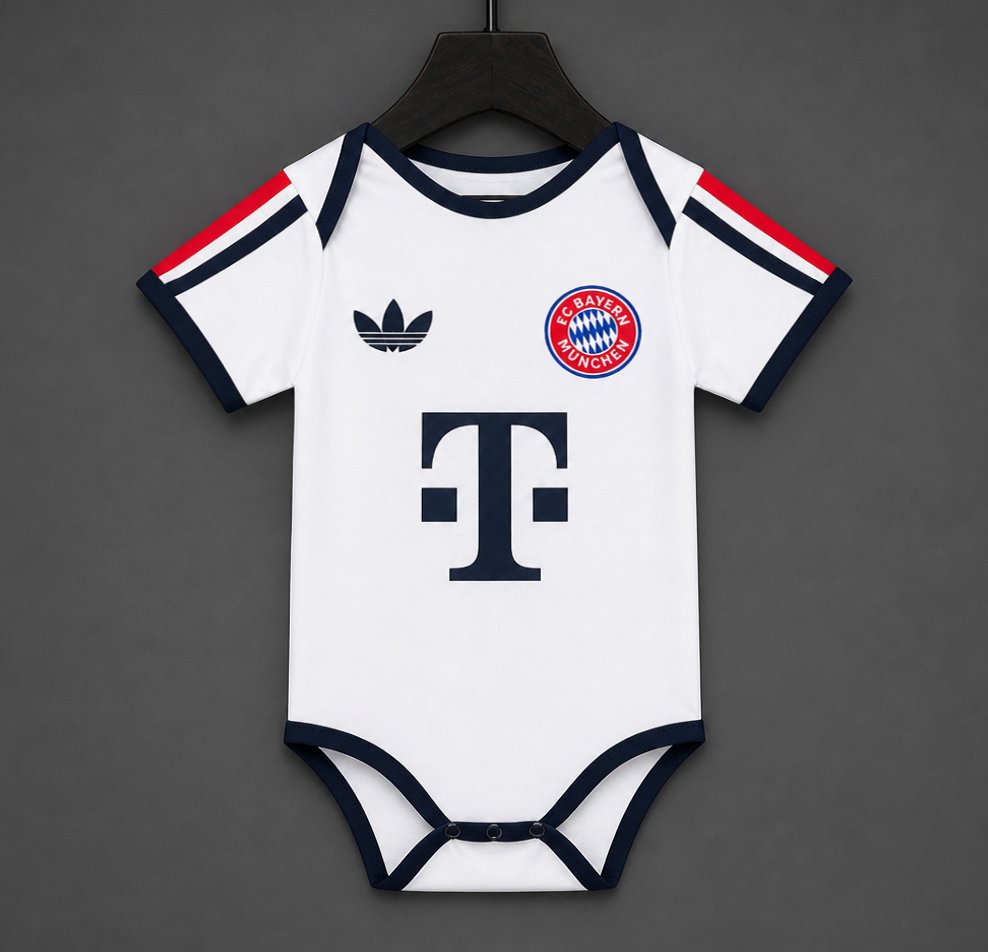 26/27 Bayern Munich Away White Baby Romper Jersey